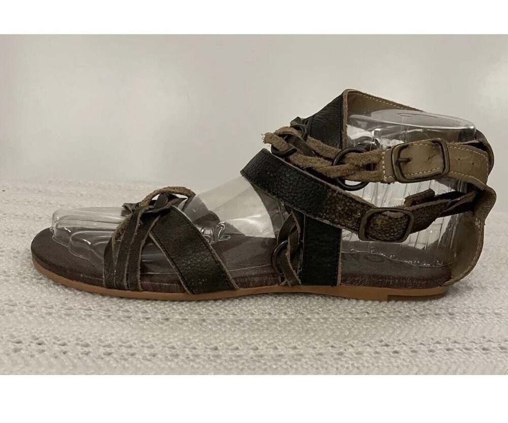 Roan by Bed Stu Gretch Women's Brown Distressed Leather Gladiator Sandals